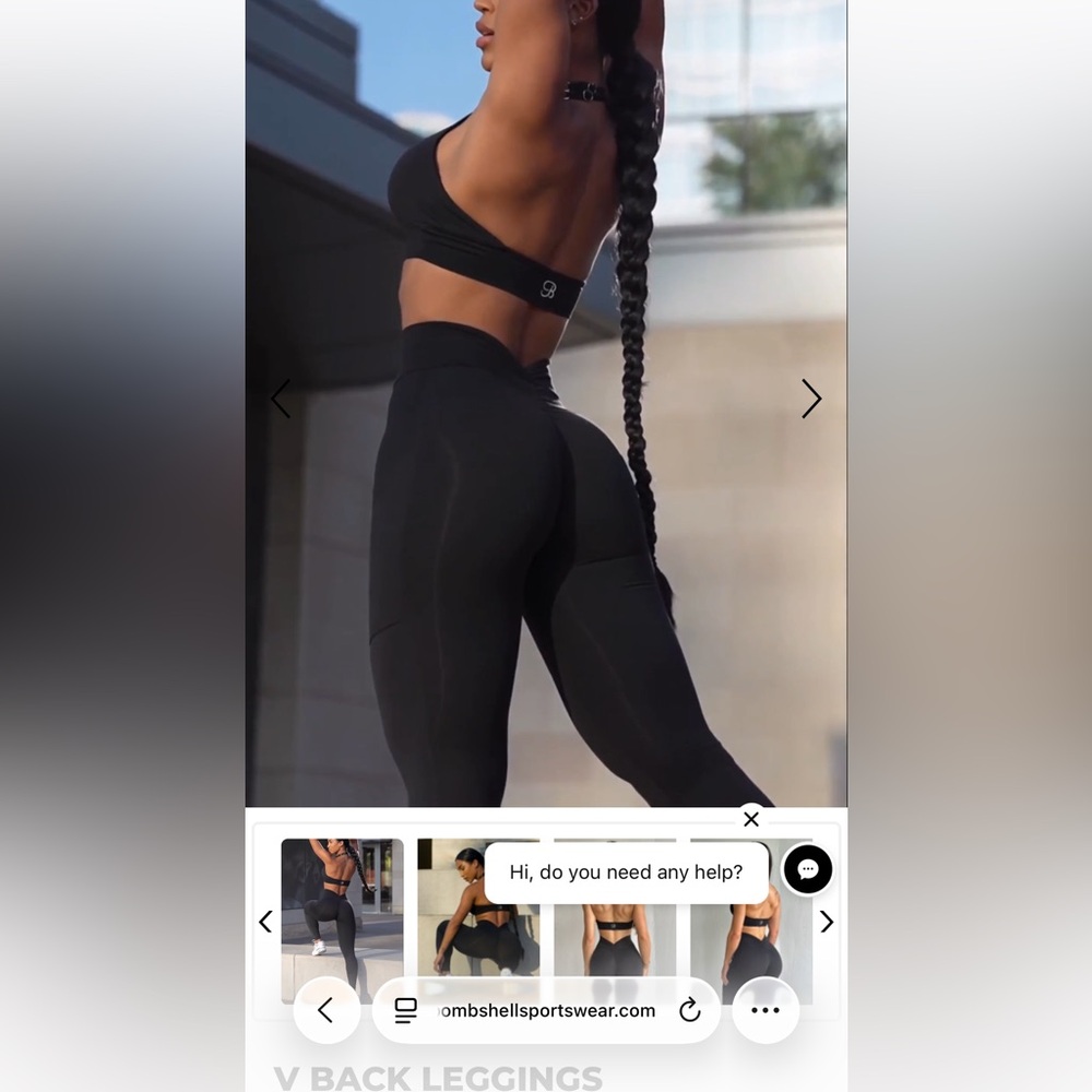 bombshell sportswear V BACK LEGGINGS L